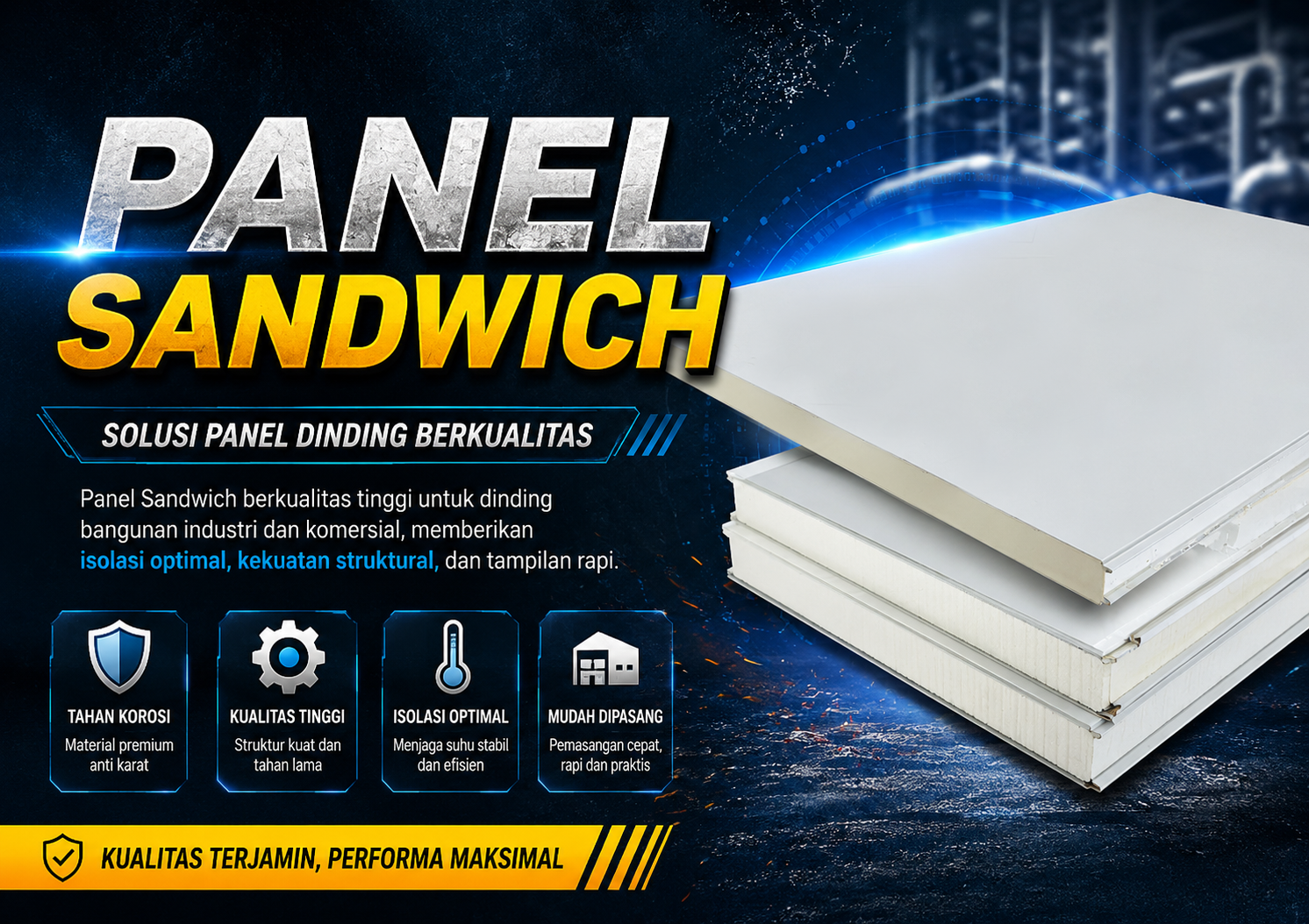 Panel Sandwich: Solusi Dinding Ruang Pendingin yang Lebih Efisien, Stabil, dan Tahan Lama